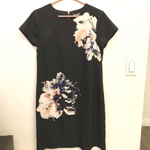 Vincent Canute flower print black dress size 6